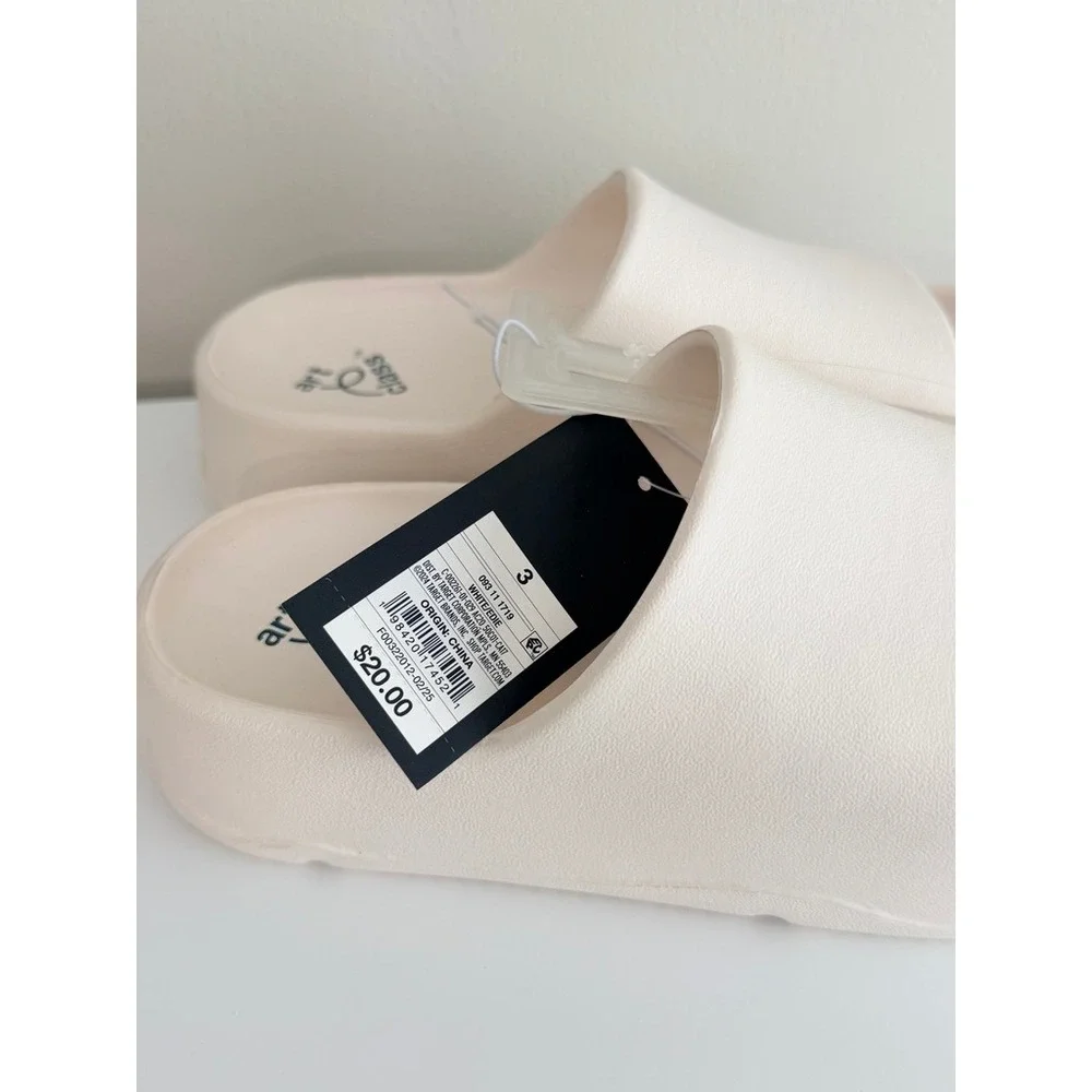 Art Class Slides Kids Size 3 Off White Chunky Platform Sandals NWT